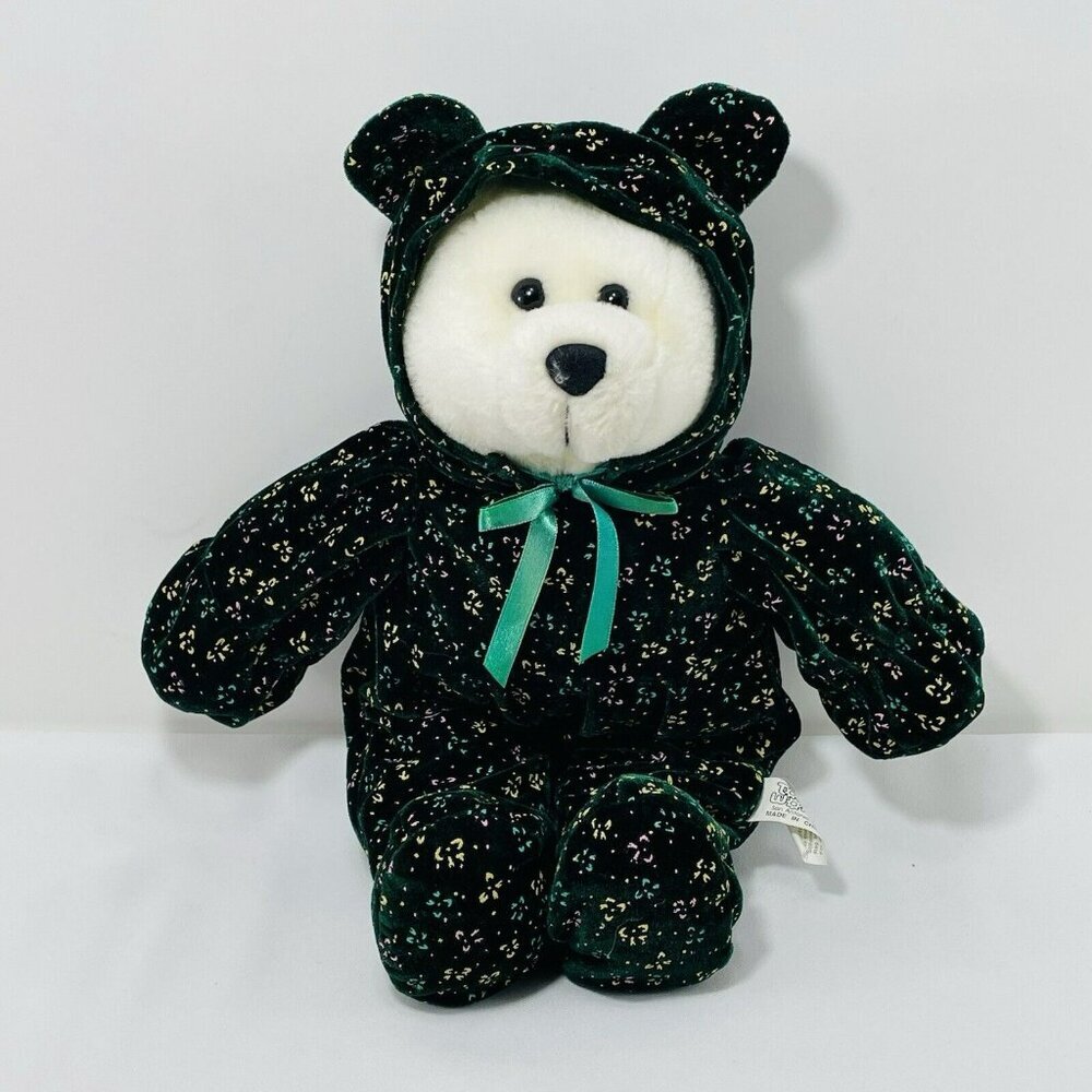 Toy Works Bear Plush Baby Hoodie Winter Christmas Pajama Sleepwear Clothes Green
